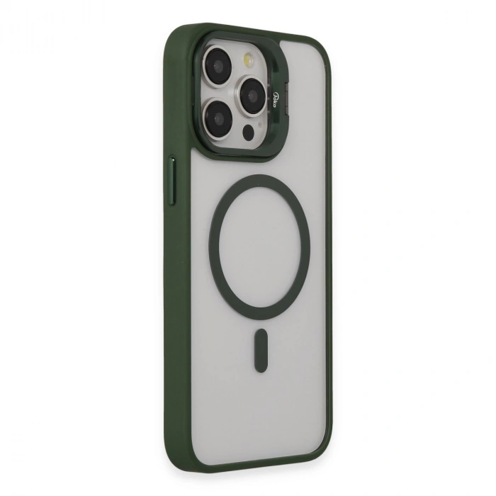 Joko Apple İphone 15 Pro Max Kılıf Roblox Lens Magsafe Standlı Kapak - Koyu Yeşil