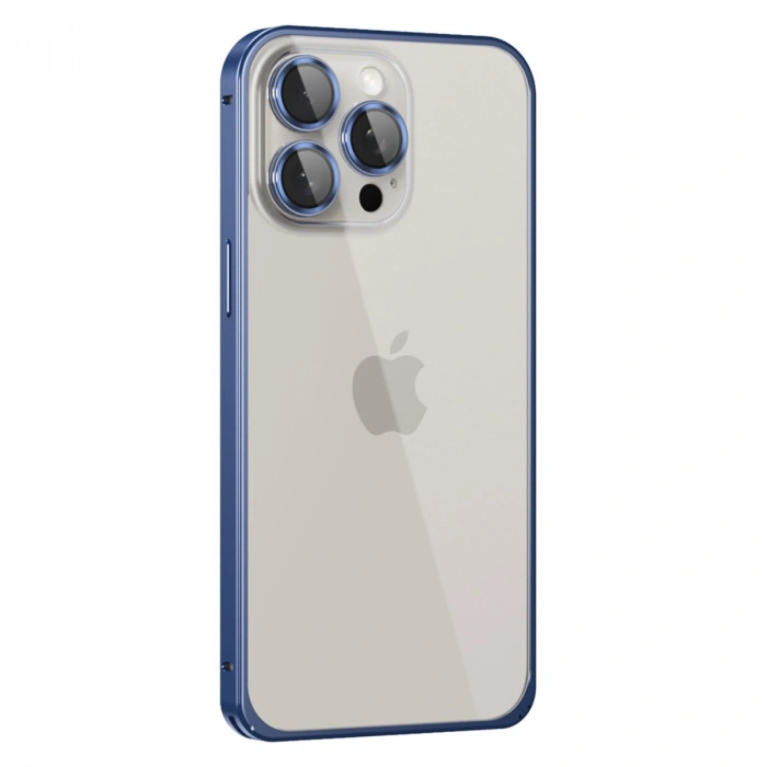 Joko Apple İphone 15 Pro Max Metal Bumper Mat Kapak - Lacivert
