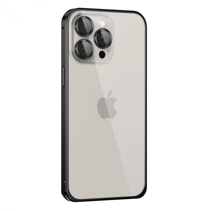 Joko Apple İphone 15 Pro Max Metal Bumper Mat Kapak - Siyah