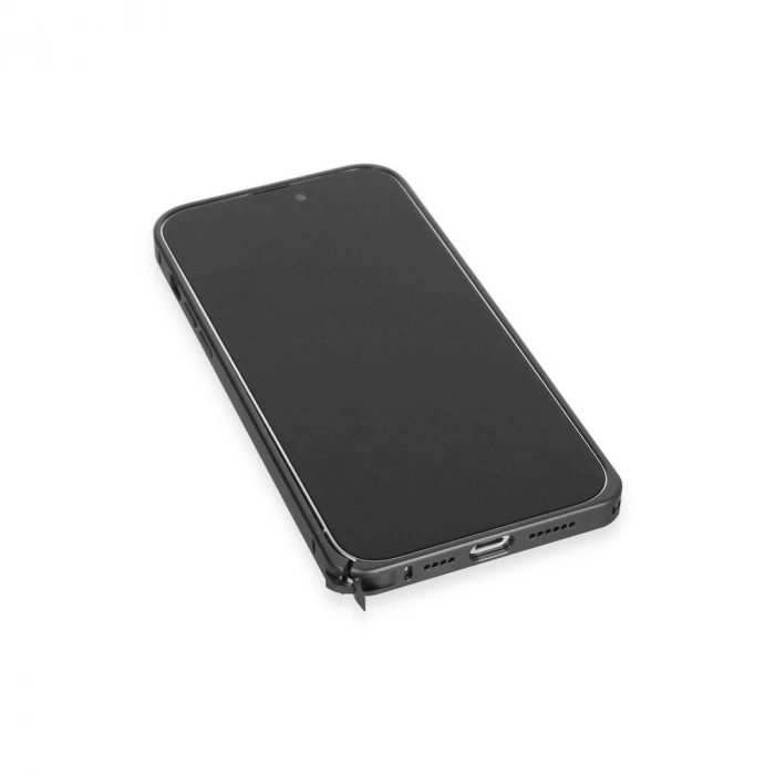 Joko Apple İphone 15 Pro Max Metal Bumper Mat Kapak - Siyah