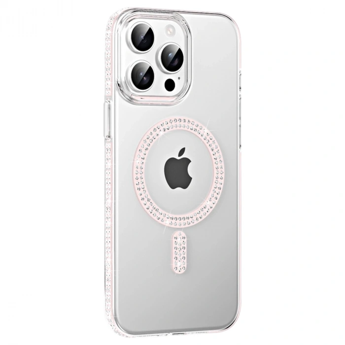 Joko Apple İphone 15 Pro Move Taşlı Magsafe Kapak - Gümüş