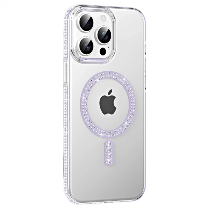 Joko Apple İphone 15 Pro Move Taşlı Magsafe Kapak - Lila