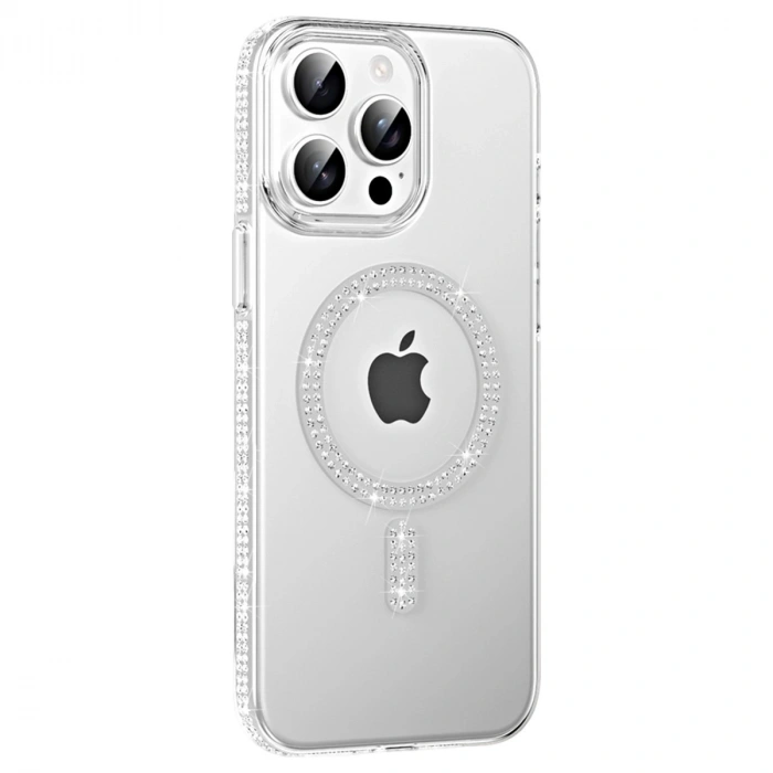 Joko Apple İphone 15 Pro Move Taşlı Magsafe Kapak - Natural Grey