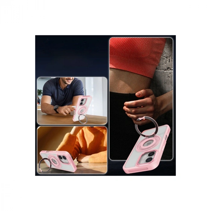 Joko Apple İphone 16 Banza Magsafe Standlı Kapak - Pembe