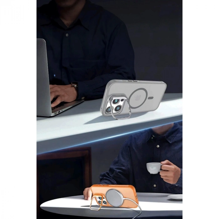 Joko Apple İphone 16 Plus Flet Lens Magsafe Kapak - Turuncu