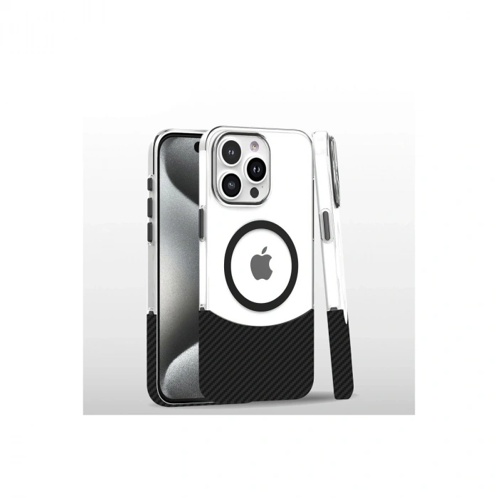 Joko Apple İphone 16 Pro Carbon Puzzle Magsafe Kapak - Siyah-2