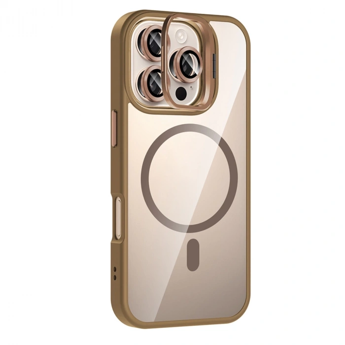 Joko Apple İphone 16 Pro Max Remim Lensli Magsafe Standlı Kapak - Kahverengi