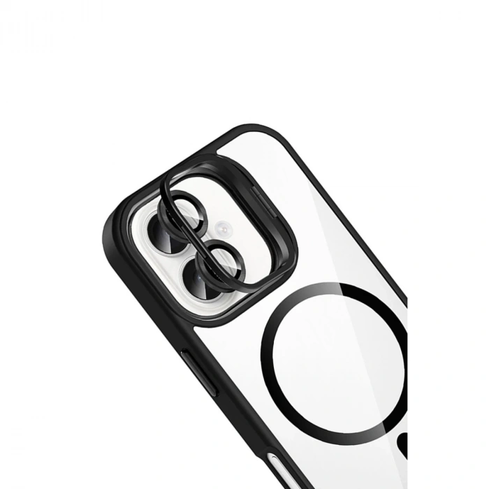 Joko Apple İphone 16 Remim Lensli Magsafe Standlı Kapak - Siyah