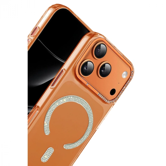 Joko Apple İphone 17 Pro Tash Diamond Magsafe Kapak - Turuncu
