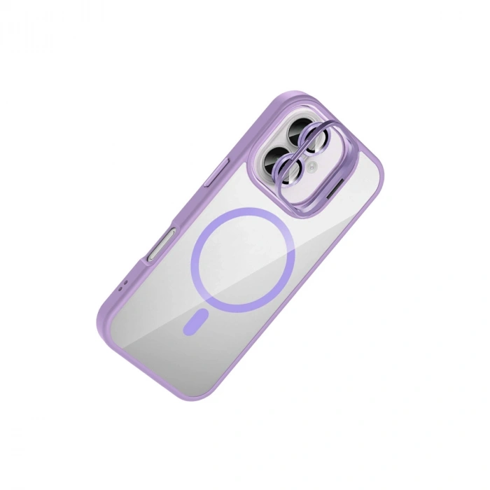 Joko Apple İphone 17 Remim Lensli Magsafe Standlı Kapak - Lila