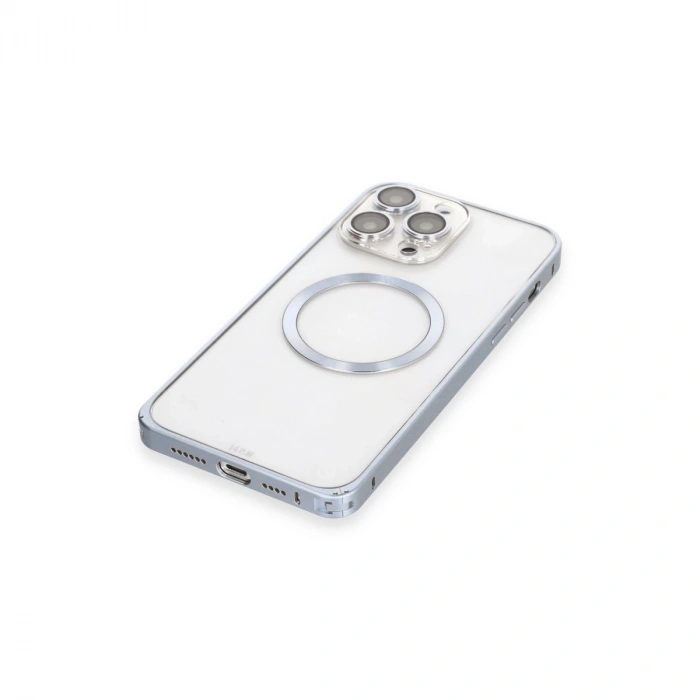 Joko İphone 13 Pro Max Kılıf Metal Bumper Magneticsafe Kapak - Sierra Blue