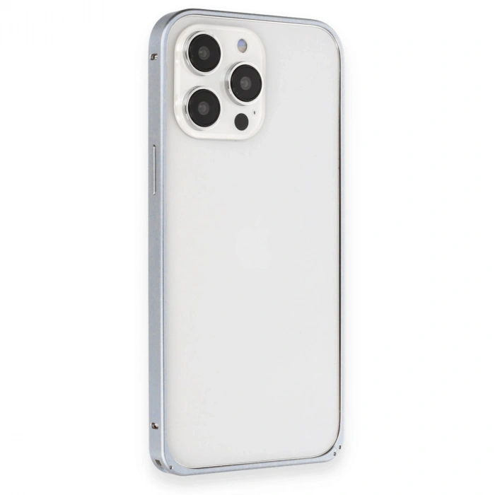 Joko İphone 15 Pro Max Kılıf Metal Bumper Magneticsafe Kapak - Gri