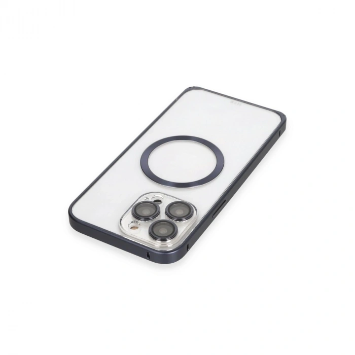 Joko İphone 15 Pro Max Kılıf Metal Bumper Magneticsafe Kapak - Lacivert