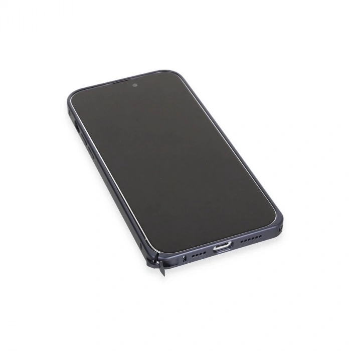 Joko İphone 15 Pro Max Kılıf Metal Bumper Magneticsafe Kapak - Lacivert