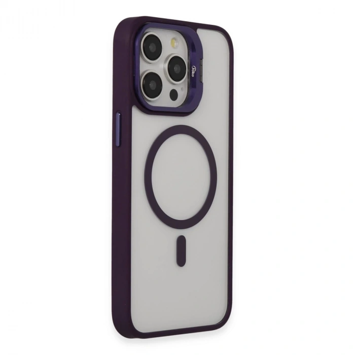 Joko İphone 15 Pro Max Kılıf Roblox Lens Magsafe Standlı Kapak - Derin Mor