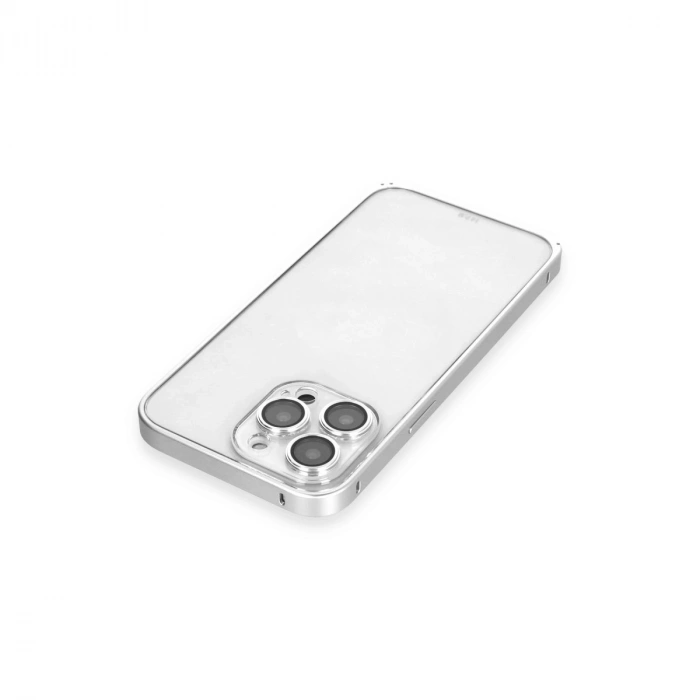 Joko İphone 15 Pro Max Metal Bumper Mat Kapak - Gümüş