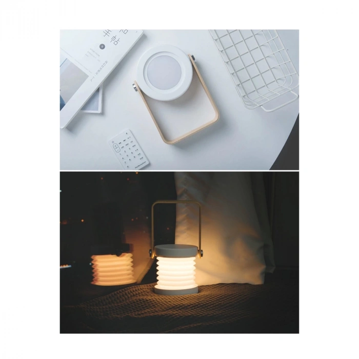 Jp-dld Kamp Lambası Görünümlü Dekoratif Gece Lambası - Beyaz