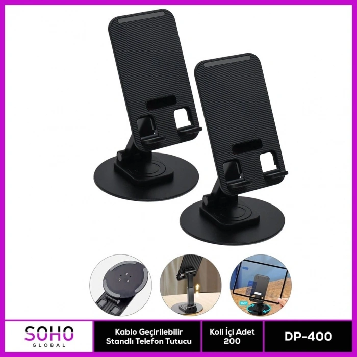 Kablo Geçirilebilir Telefon Tutucu
