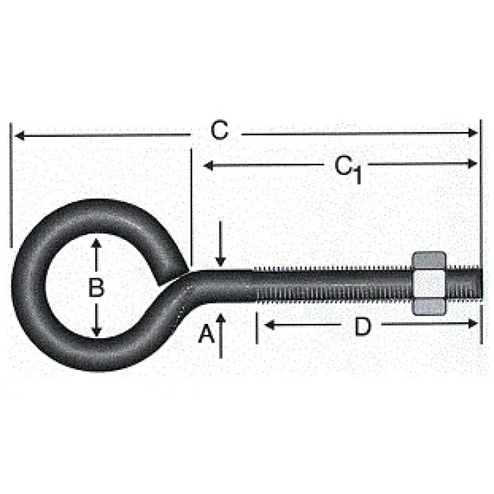 Kapalı Metrik Kanca M5 / 21x80 - 100 Adet