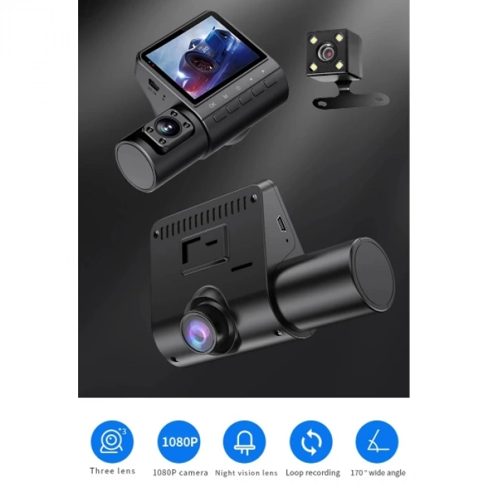 M80 3 Lens Araç Kamerası