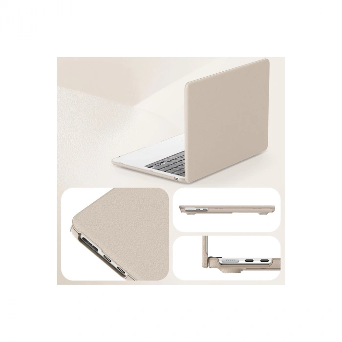 Macbook Air 15 2024 Macbook Deri Kapak - Gold