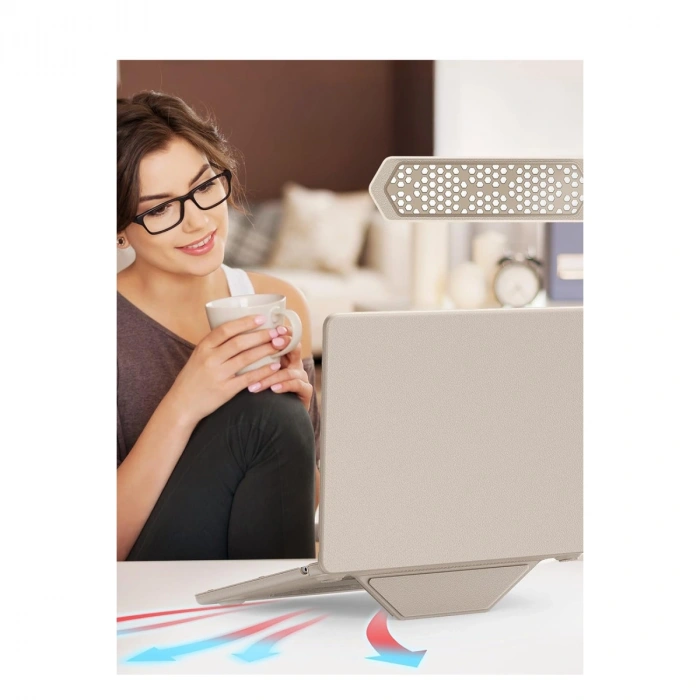 Macbook Air 15 2024 Macbook Deri Kapak - Gold