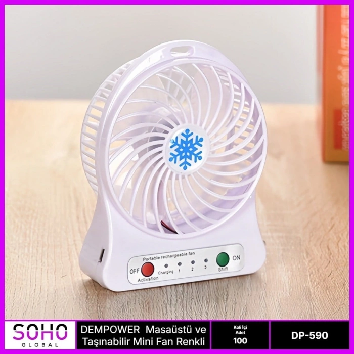 Masaüstü  Taşınabilir 3 Kademeli Fan