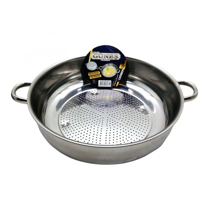 No-3 - 30cm Basık Süzek Metal Süzgeç (5580)