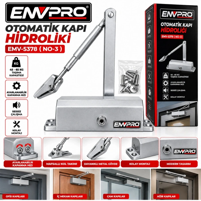 No-3 Otomatik Kapı Hidrolik 45-65kg Emv-5378 (5580)