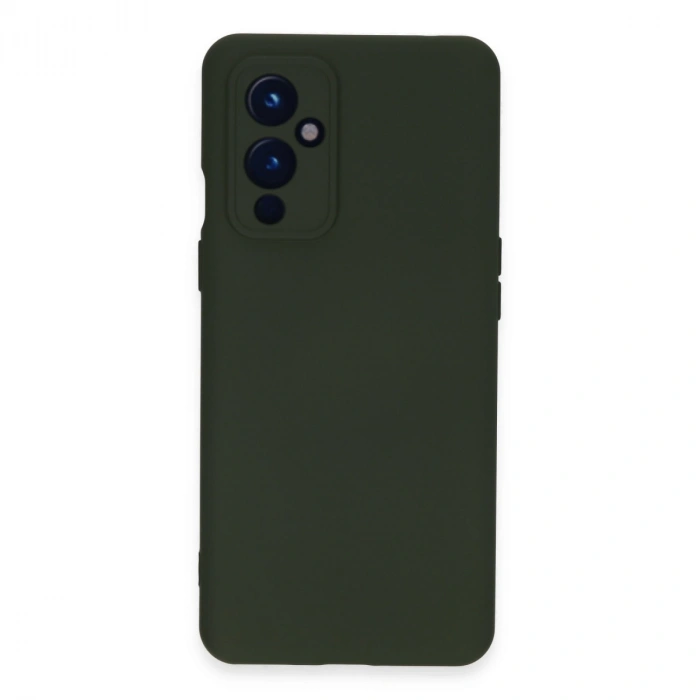 One Plus 9 Kılıf Nano İçi Kadife Silikon - Koyu Yeşil