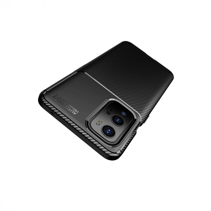 One Plus 9 Pro Kılıf Auto Focus Karbon Kapak - Siyah