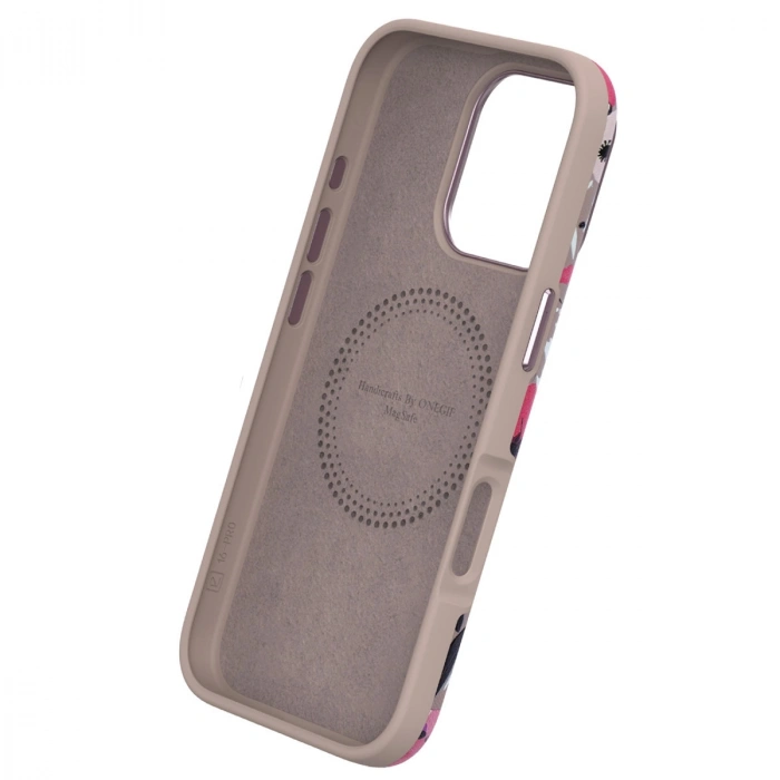 Onegif Apple İphone 14 Pro Flower Series Magsafe Kapak - Beyaz