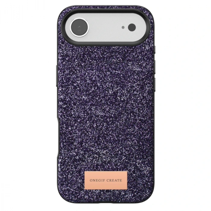 Onegif Apple İphone 17 Air Bright Simli Kapak - Derin Mor