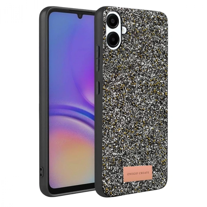 Onegif Samsung Galaxy A07 4g Bright Simli Kapak - Gold