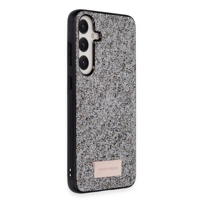 Onegif Samsung Galaxy A55 5g Bright Simli Kapak - Gümüş