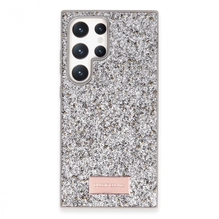 Onegif Samsung Galaxy S23 Ultra Bright Simli Kapak - Gümüş