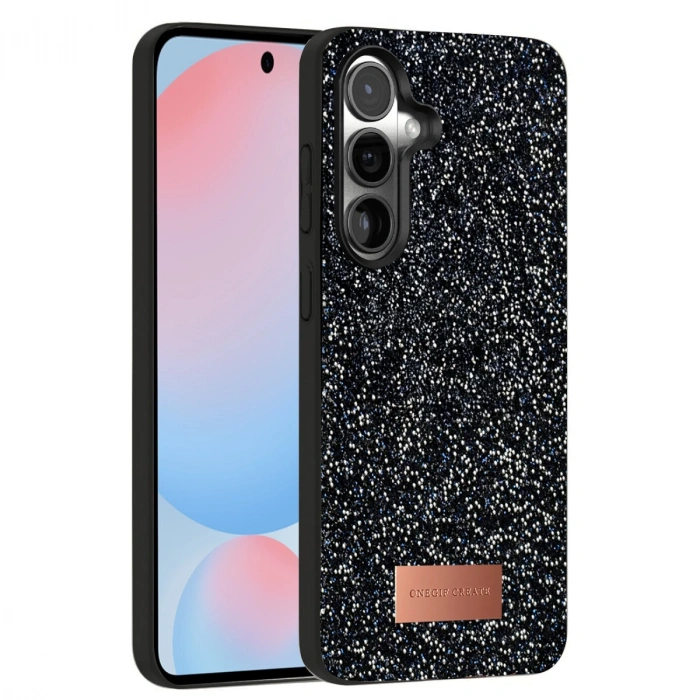 Onegif Samsung Galaxy S24 Fe Bright Simli Kapak - Siyah