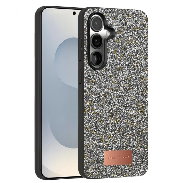 Onegif Samsung Galaxy S25 Plus Bright Simli Kapak - Gold