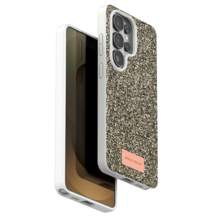 Onegif Samsung Galaxy S26 Ultra Bright Simli Kapak - Gold