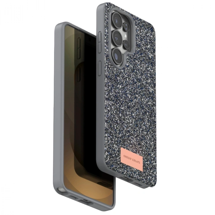 Onegif Samsung Galaxy S26 Ultra Bright Simli Kapak - Gümüş