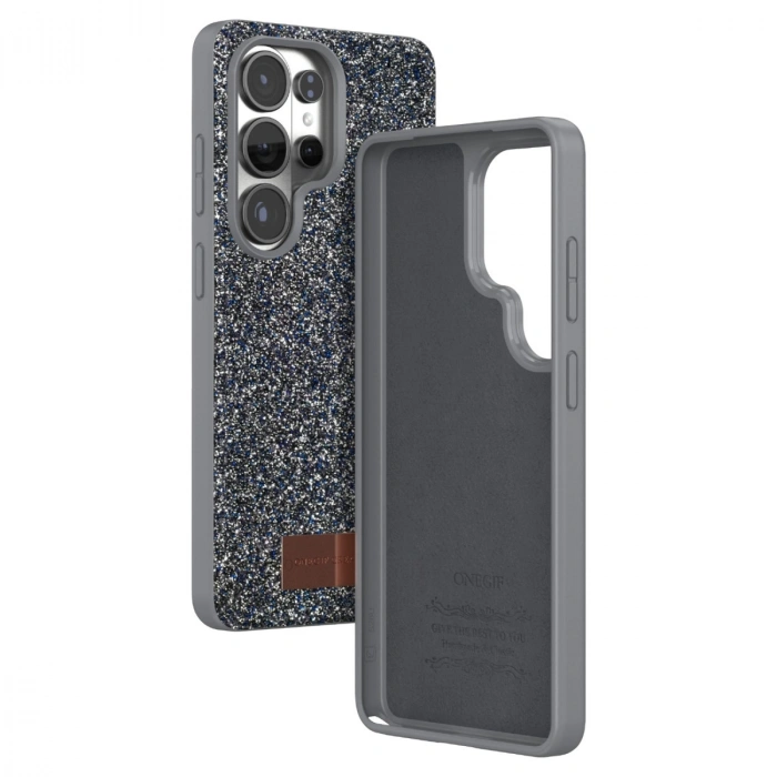 Onegif Samsung Galaxy S26 Ultra Bright Simli Kapak - Gümüş