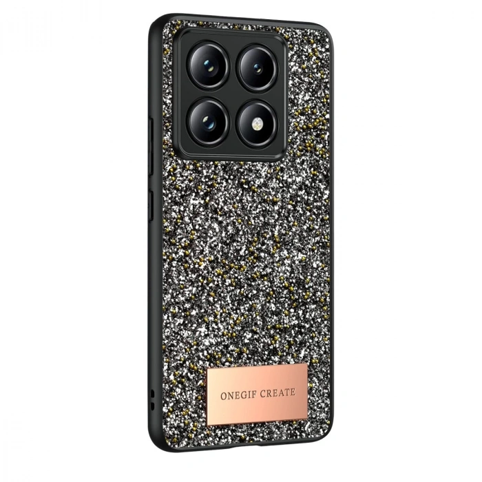 Onegif Xiaomi Mi 14t Pro Bright Simli Kapak - Gümüş