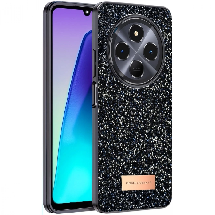 Onegif Xiaomi Redmi 14c Bright Simli Kapak - Siyah