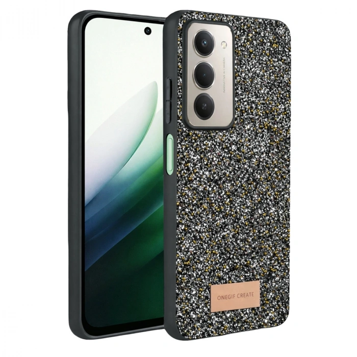 Onegif Xiaomi Redmi 15 4g Bright Simli Kapak - Gold