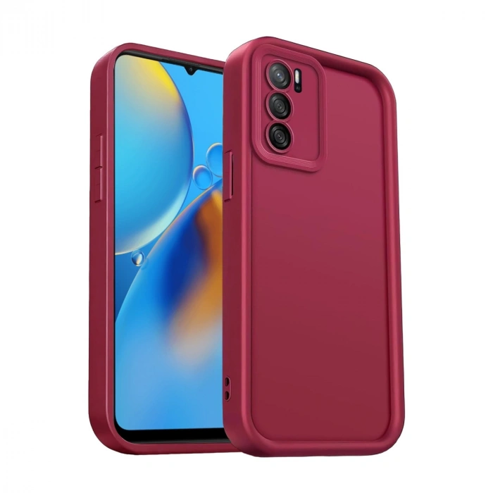 Oppo A16 Kılıf Viera Silikon - Bordo