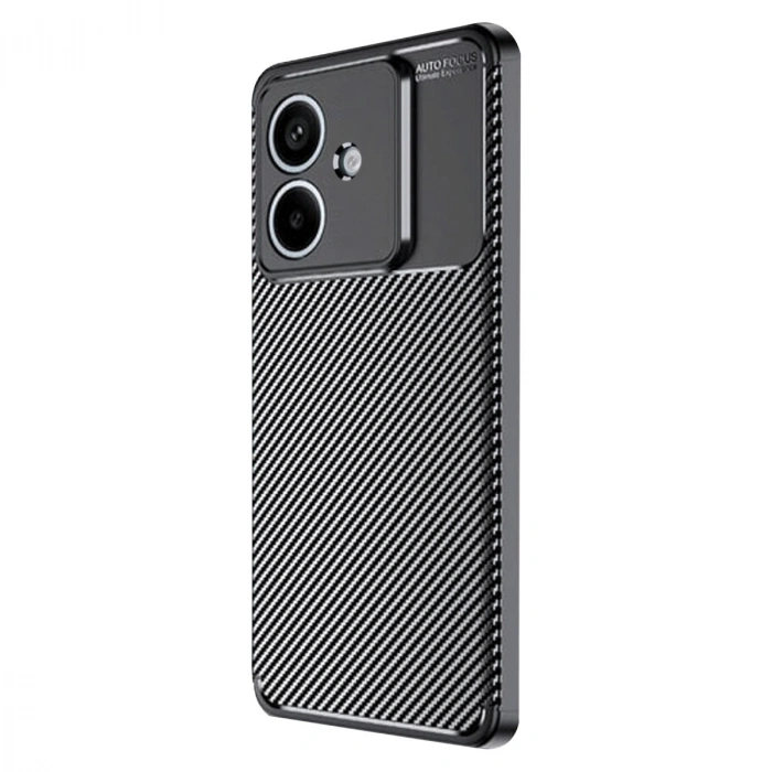 Oppo A3 Kılıf Auto Focus Karbon Kapak - Siyah