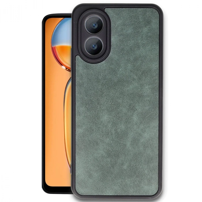 Oppo A38 Kılıf Aras Deri Kapak - Koyu Yeşil