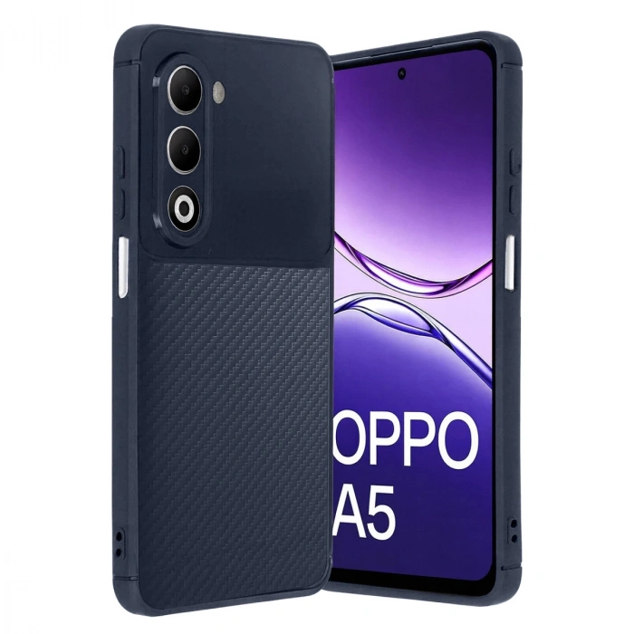 Oppo A5 4g Auto Focus Karbon Kapak - Lacivert