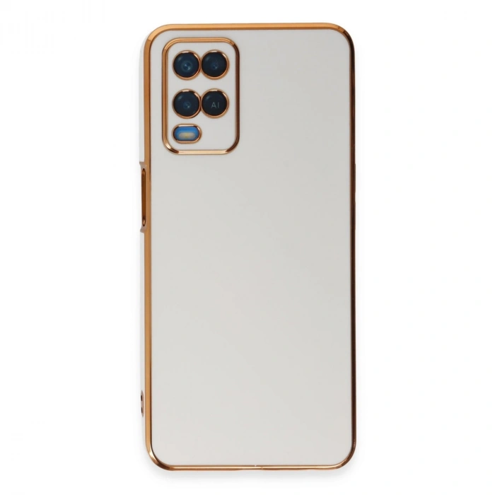 Oppo A54 4g Kılıf Volet Silikon - Beyaz