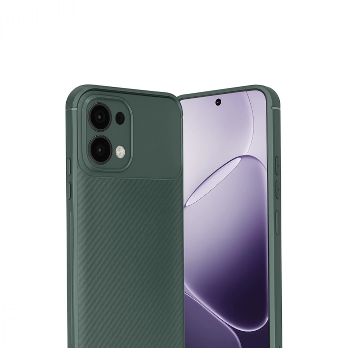 Oppo A6 Pro 4g Auto Focus Karbon Kapak - Koyu Yeşil